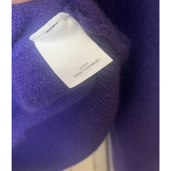 HALOGEN 100% Cashmere V-neck Knit Sweater Women’s Sz Small Petite Purple - Picture 6 of 7
